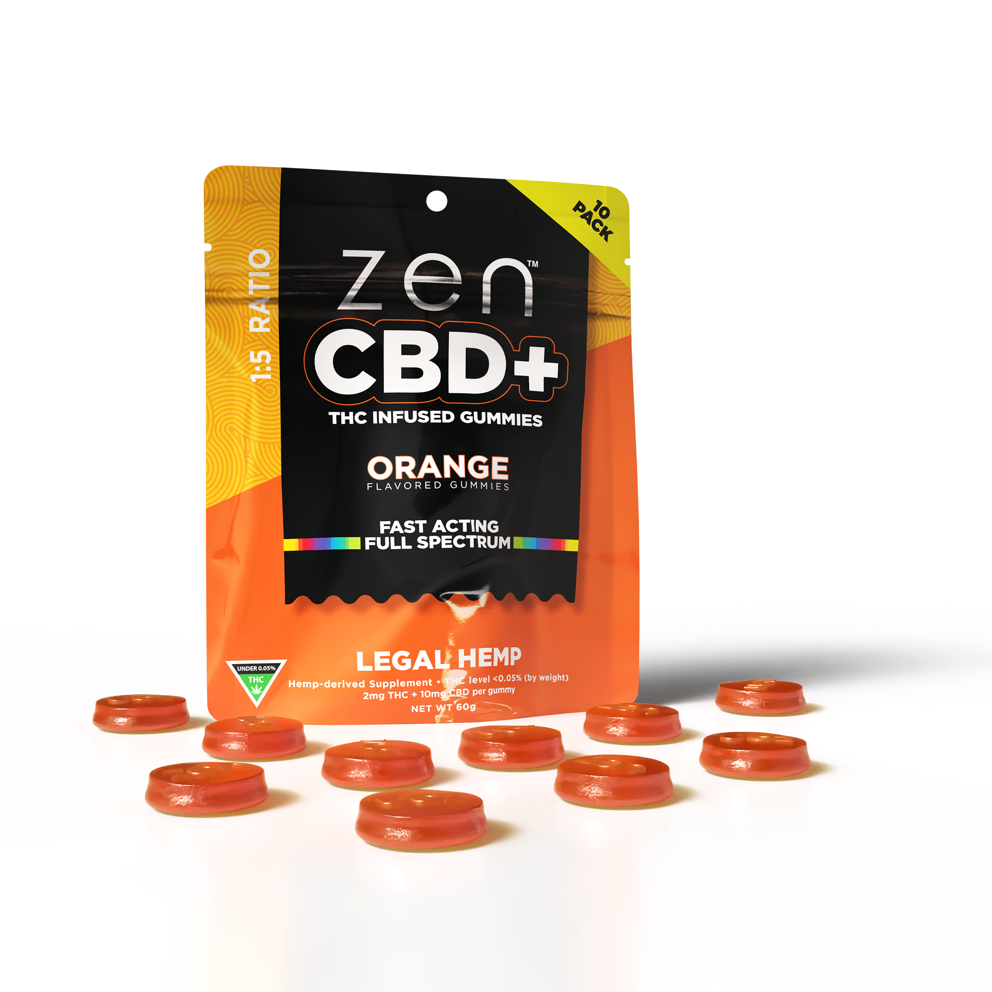 Orange 1:5<p>120mg Hemp-Infused Gummies